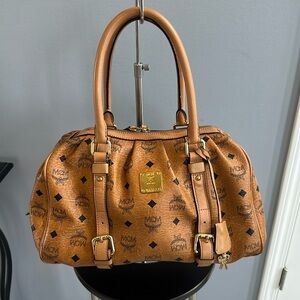 MCM Visetos Cognac Doctor’s HandBag Top Handle - Authentic